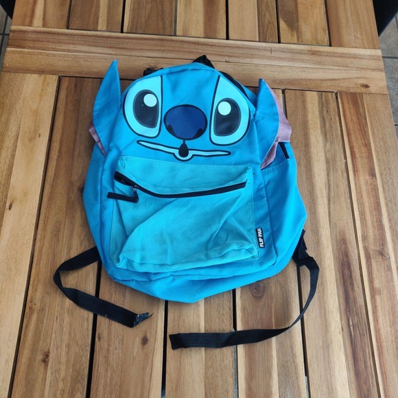 Lilo & Stitch Flip Pak Reversible Backpack Zippered Blue Purple 1N - Picture 3 of 7